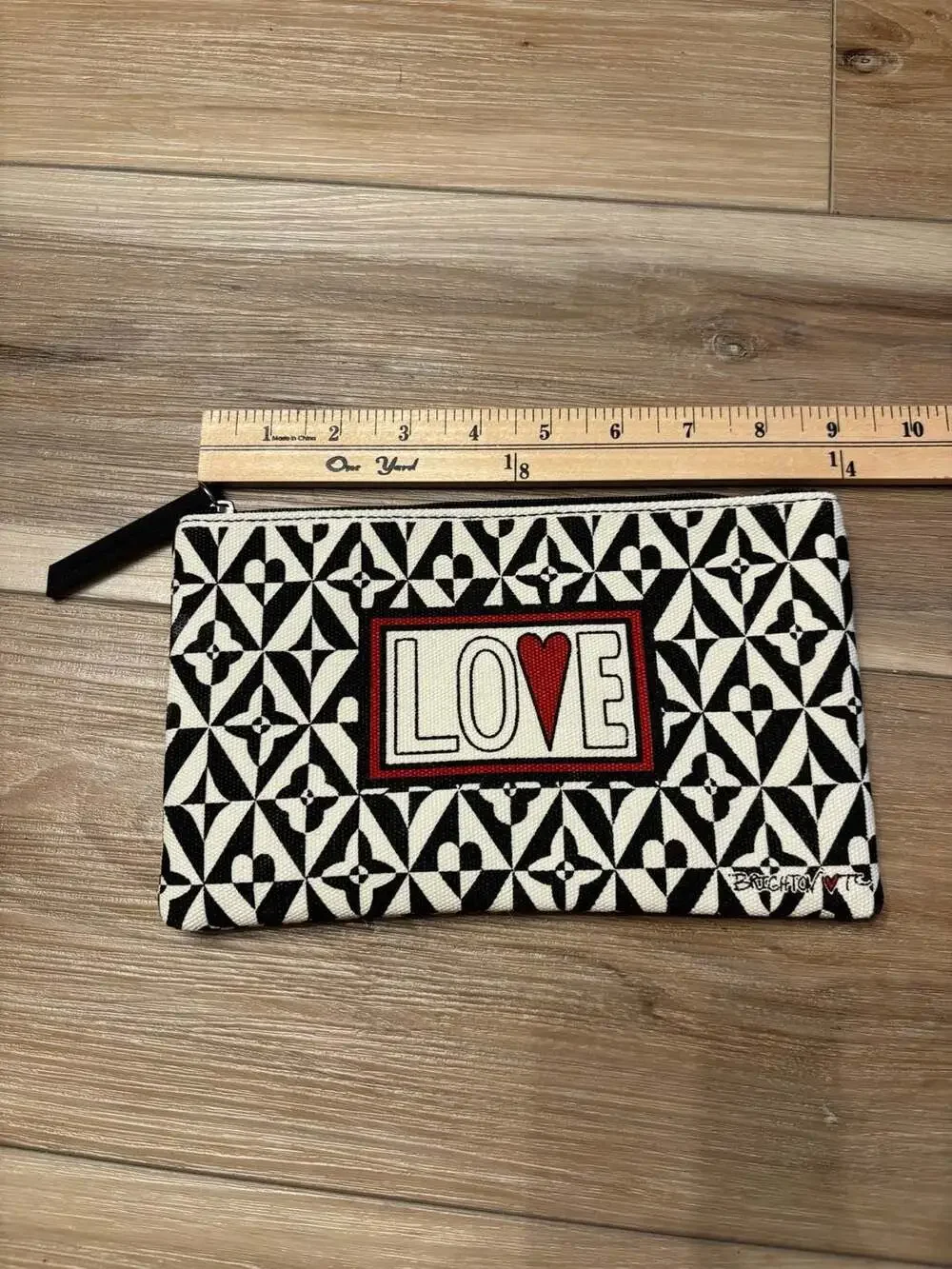 Brighton Love Cotton Canvas Cosmetic Pouch Makeup Bag